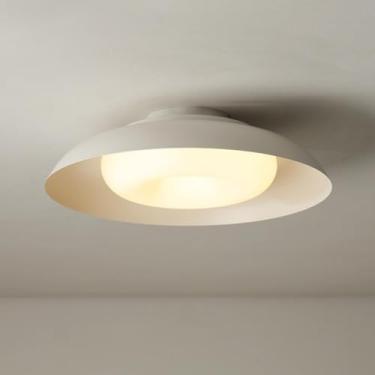 Imagem de Luminária de teto LED regulável, 19,7 pol., cúpula semi-embutida, com controle remoto, 24 W, branca, luzes próximas ao teto para quarto, sala de jantar, cozinha, sala de estar