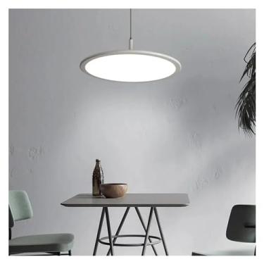 Imagem de Luminária pendente redonda fina LED compatível com sala de jantar, cozinha, quarto, bar, decoração, iluminação, design moderno para quarto, cabeceira, acessórios para casa