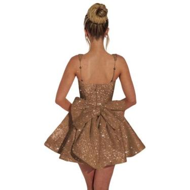Imagem de Vestido de boas-vindas, Dessiny Sequin Bodycon Bow 2025, cinza, femini