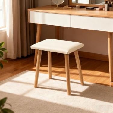 Imagem de Fkhouse Banqueta de penteadeira, banquinho de maquiagem moderno para sala de estar, quarto, entrada