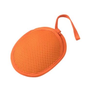 Imagem de Bothyi Saco de sabonete de malha com suporte de malha portátil com cordão, saco de proteção para sabão seco, pendurável para banho, viagens, férias, Laranja