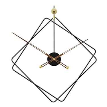 Imagem de Relógio de parede relógio de parede sala de estar casa criativo mudo relógio decorativo decoração de parede relógio de ferro (cor: A Tamanho: 66cm60cm)