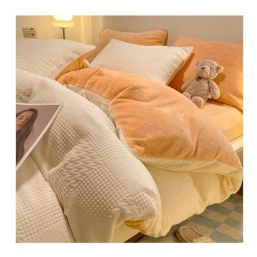 Imagem de Queen e King Size Flanela Leite, Fofo e Quente com Fecho de Zíper, Capa de Edredão para Capa de Edredom de Inverno Completo (Cor: 1, Tamanho: 220 * 240 cm-4pcs) (1 200 * 230 cm)