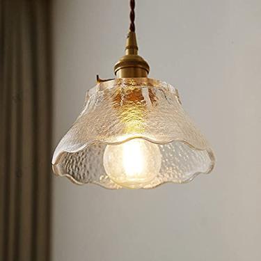 Imagem de YQSLQZZ Luminária pendente de vidro para casa de fazenda, lustre vintage de ilha de cozinha para sala de jantar, luzes de teto ajustáveis de altura, para entrada de pia de bar de corredor