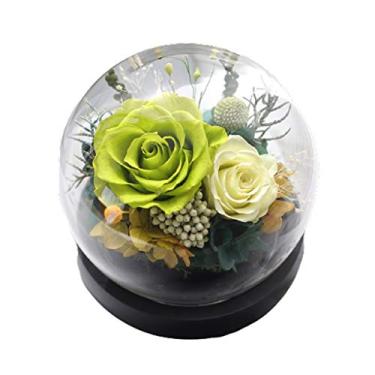 Imagem de WYUYIWH Flor artificial flor eterna pequena caixa de presente preservada rosa real aniversário melhor amiga namorada decoração ornamentos de presente fino (verde)