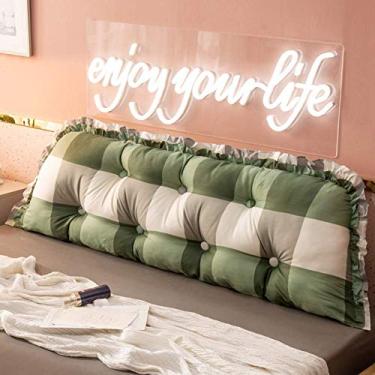 Imagem de Almofada de cabeça de cama, almofada de cunha macia, encosto de sofá estofado, encosto longo removível grosso bloco de apoio de algodão - l 120 cm (47 polegadas) (Q 120 cm (47 polegadas))