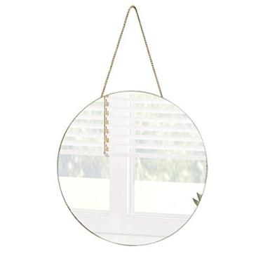 Imagem de Espelho de maquiagem redondo para pendurar moderno 50 cm HD espelho de barbear parede sem moldura Mirroe espelho de banheiro para quarto, sala de estar, corredor