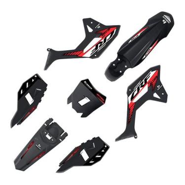 Imagem de Kit Plástico Biker 4ction C/ Adesivo Honda Crf 250f, Preto