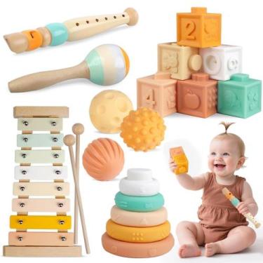 Imagem de Brinquedos para bebês Meytccve Montessori de 6 a 12 meses com instrume