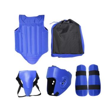 Imagem de oshhni Taekwondo Protector Gear Karate Sparring Gear Conjunto de equipamentos de proteção de barriga ajustável Protetor de corpo de boxe para, Azul