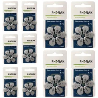 Imagem de Pilha/Bateria Phonak 675 para Aparelho Auditivo de Ar de Zinco 675 - Sem Mercúrio (60 baterias) - Azul
