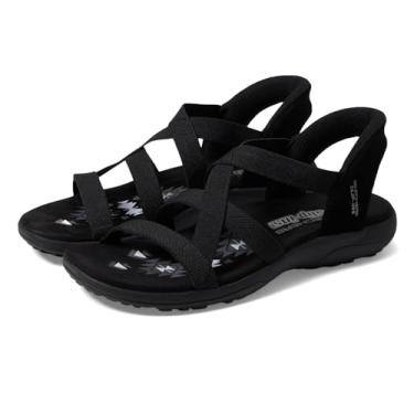 Imagem de Skechers Sandália feminina Reggae Slim-Stretch Flex Hands Free Slip-ins, Preto/preto, 7 Wide