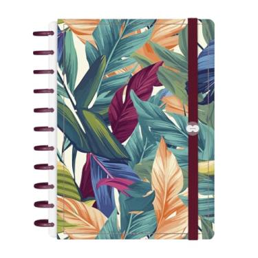 Imagem de Caderno De Disco Iscool Inteligente 140 Folhas Botanics Tropical Leaves G+