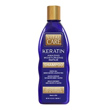 Imagem de Vital Care Keratin Amazing Moisturizing Repair Shampoo – Tratamento de cabelo complexo de queratina suave não descasca para uso diário, hidratante e reparador – Óleo de semente de abissínio, abacate e