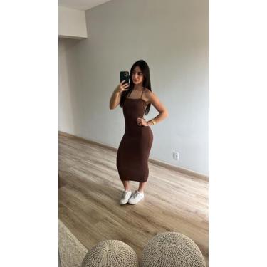 Imagem de Vestido Longo Canelado Transpassado Costas Tricot Verão - Calu Tricot,