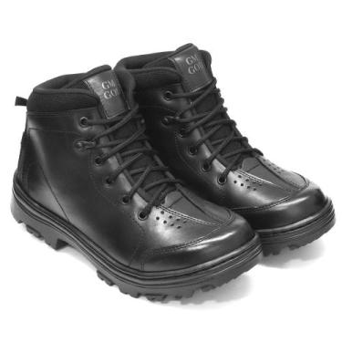 Imagem de Bota Coturno 100%Couro GM  GOD com C.A bico PVC REF 03 PRETO. - GM GOD