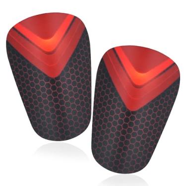 Imagem de 2 mini caneleiras de futebol, 8 x 5 cm, equipamento de proteção extra pequeno para mulheres, homens, meninos, meninas, jogadores de futebol (vermelho, preto)