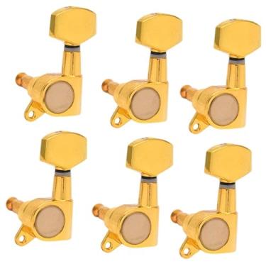 Imagem de simhoa 6 peças de pinos de afinador de cordas de guitarra, liga de afinador selada, peças de instrumentos musicais, chaves de afinação resistentes, cabeças, 6 Esquerda