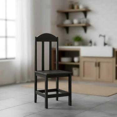 Imagem de Kit com 2 Cadeiras De Jantar Madeira Maciça Safira - Preto Sem Estofado