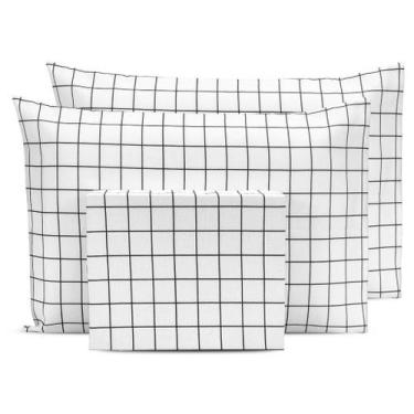 Imagem de Lençol Super King 3 Pçs Estampado C/ Fronhas Percal 180 Fios Coleção 2