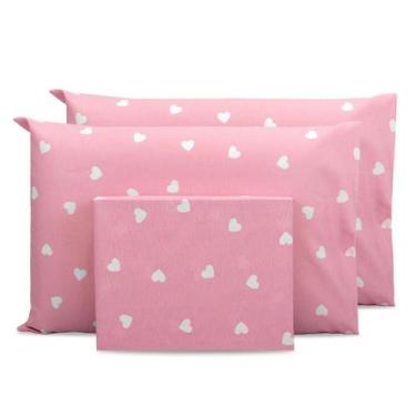 Imagem de Lençol Queen 3 Pçs Estampado C/ Fronhas Percal 180 Fios 40cm Altura Co