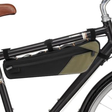 Imagem de IFOKAMOG Bolsa para quadro de bicicleta, bolsa impermeável para quadro de bicicleta de grande capacidade, bolsa triangular para bicicletas, bolsa de tubo frontal antiderrapante com bolso lateral com