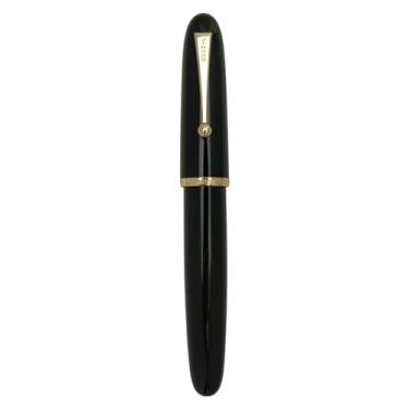 Imagem de Caneta-tinteiro Jinhao DADAO 9019, preta, clipe dourado, ponta fina com conversor de tinta de alta capacidade, caneta de caligrafia