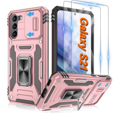 Imagem de Capa para celular ATUMP Galaxy S21 6.2" em ouro rosa com anel 360