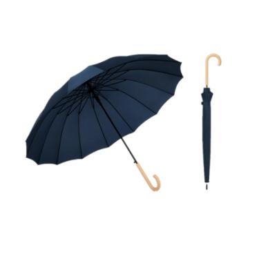 Imagem de Guarda-chuva De Viagem De 16 Ossos Com Cabo De Madeira, Guarda-chuva Com Cabo Reto, Guarda-chuva Arco-íris Com Cabo Longo, Guarda-chuva Duplo Grande Para Chuva E Feira, Diâmetro Aberto De 1