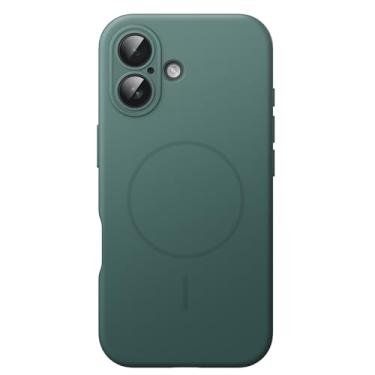 Imagem de JETech Capa Magnética de Silicone para iPhone 17 6,3 Polegadas, Compatível com MagSafe, Toque Macio e Sedoso, Case com Absorção de Choque, Proteção para Lente da Câmera (Verde Meia-Noite)