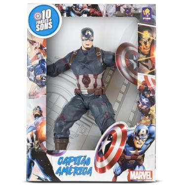 Imagem de Marvel, figura de ação colecionavel, gigante, com 50 cm, Capitão America Universe com 10 falas + sons - Mimo brinquedos