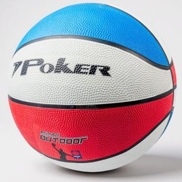Imagem de Bola De Basquete Poker Outdoor Tamanho 7 Oficial Quadra Externa Borracha Premium Aderência Elevada Controle Preciso Durabilidade Alta Treino E Jogo Masculino Colorida Resistente
