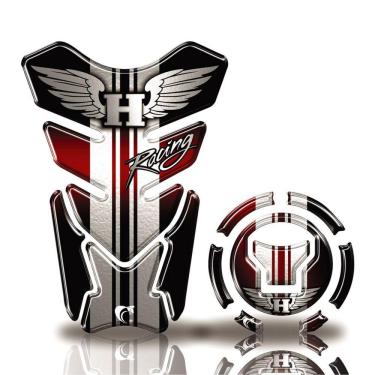 Imagem de Kit Protetor Tanque Adesivo Moto Honda Acima 2018 Vermelho