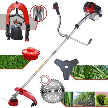 Imagem de Roçadeira Máquina de Cortar Grama À Gasolina Toyama RT43-L 2T 43cc 1,7HP de Alta Performance Com Carretel de Nylon + Faca 3 Pontas + Faca 40 Dentes