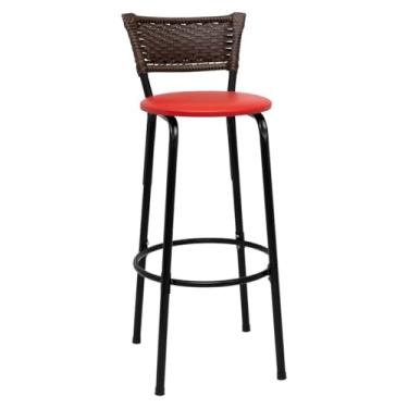 Imagem de Banqueta Premium Banco Área Gourmet Bistrô Cozinha Americana Bancada Bar 01 Unidade - Itagold (Vermelho)