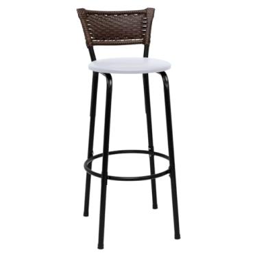 Imagem de Banqueta Premium Banco Área Gourmet Bistrô Cozinha Americana Bancada Bar 01 Unidade - Itagold (Branco)