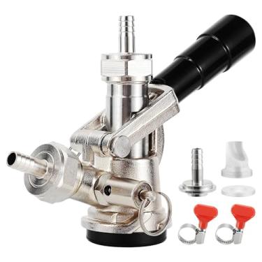 Imagem de Dbgogo Sankey Keg Acoplador D System, O.D 1/4'' e 5/40.6 cm Cerveja Tailpiece & 5/40.6 cm 5/40.6 cm Gas Barb Beer Keg Acoplador Sonda Inoxidável Sankey D Torneira de Barril com Válvula de Retenção