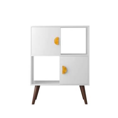 Imagem de Aparador Buffet Retrô Balcão Com 2 Portas Cantinho do Café Sala Cozinha Recepção(Branco)