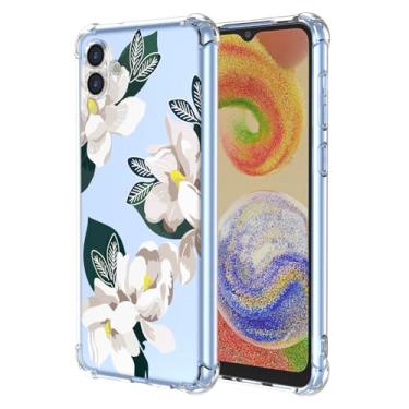 Imagem de WEIOUHR Capa para Galaxy A04 4G Samsung M13 5Gphone, design de flor branca de TPU macio, à prova de choque, resistente a arranhões, leve, para Samsung Galaxy A04 4G (Magnólia)