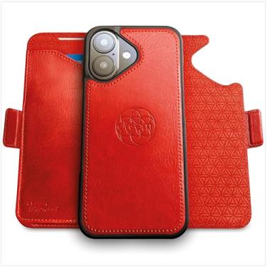 Imagem de Dreem for iPhone 17 Case Wallet, Revolutionary Phone Stand, Vegan Leather, MagSafe-Fit, Magnetic Detachable Flip Cover, RFID Blocking Card Holder, Gift-Box [Fibonacci:Red]