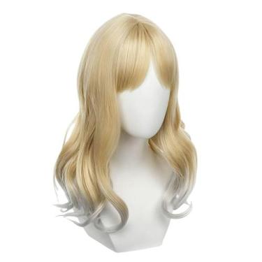 Imagem de Peruca de cosplay de anime genérica de 50 cm de comprimento, loira a p