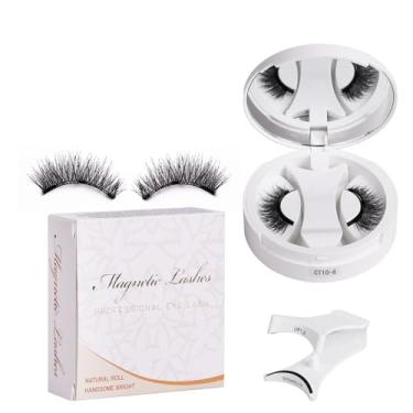Imagem de Cílios Falsos com Absorção Magnética em Caixa Integrada - Sem Cola Vestuário Rápido Amigável para Iniciantes Fixação Segura Maquiagem de Olhos Longa Duração Armazenamento Portátil Aumento Natural dos