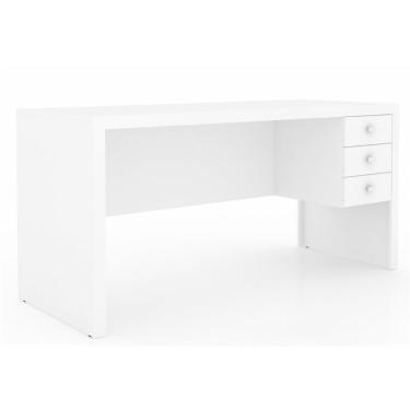 Imagem de Mesa Com 03 Gavetas Para Home Office Me4113 Branco - Tecno Mobili