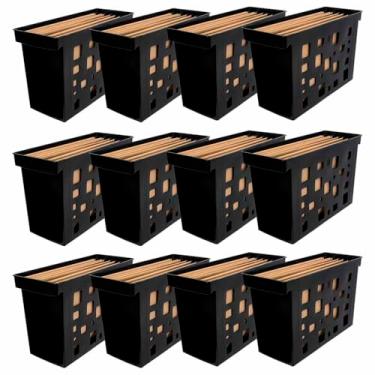 Imagem de Kit 12 Caixa Arquivo Dellocolor Kit Com 6 Pastas Suspensa