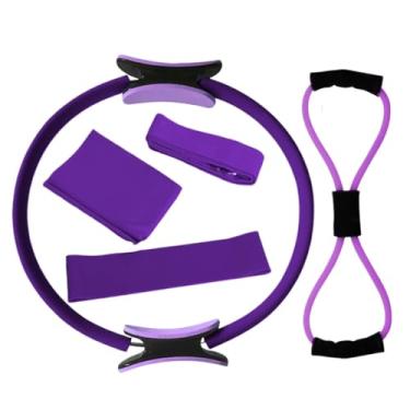 Imagem de Kit de anéis de Pilates,Conjunto de anéis de Pilates | Equipamento de treino de fitness - Conjunto de círculos de anel de pilates, equipamento de alongamento para pernas, braços e coxas, perda de peso