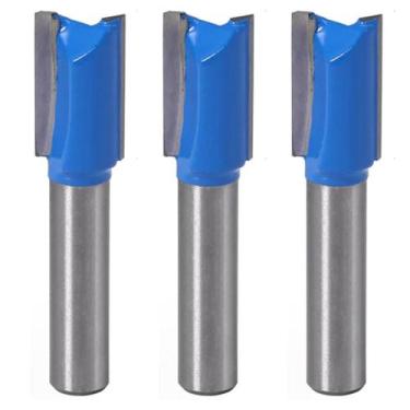 Imagem de Kit 3 Fresas Retas Paralela 12Mm Haste 8Mm Metal Duro Tupia - Dremax