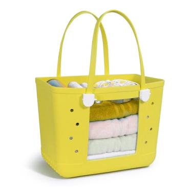 Imagem de Bolsa grande de praia com janela visual, à prova d'água e à prova de areia com material EVA (amarelo)