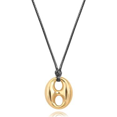 Imagem de Colar feminino com pingente de lua crescente e estrela moderno Om Sun Colar delicado de corrente de ouro 18 K, Couro sintético, Sem Pedra Preciosa