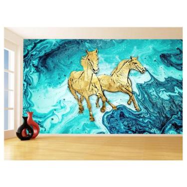 Imagem de Papel De Parede Animais Pop Art Cavalos Cores 3,5M Pxa348 - Você Decor