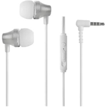 Imagem de Fone de Ouvido com Fio, Branco, Conector P2 3.5mm, Cabo 123cm, Material TPE e ABS, com Estojo, 35g, Compatível com Celulares e Notebooks